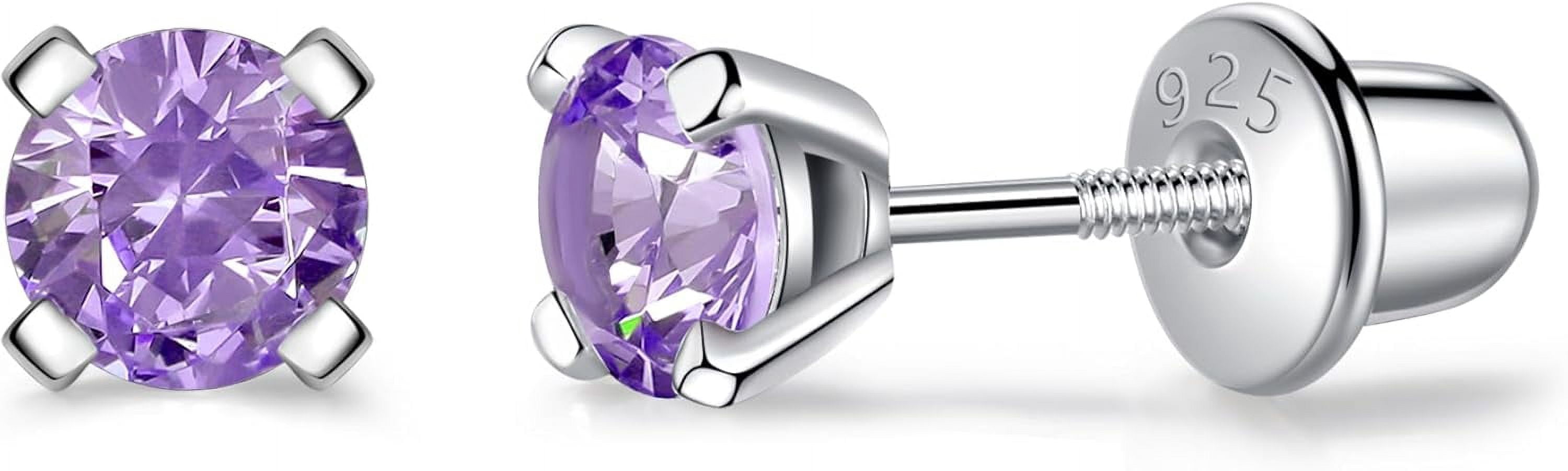 925 Sterling Silver Earrings Stud With Screwback Cubic Zirconia For Women Earring With Screw Backs Cz Hypoallergenic (Cz-White)[Z5959]