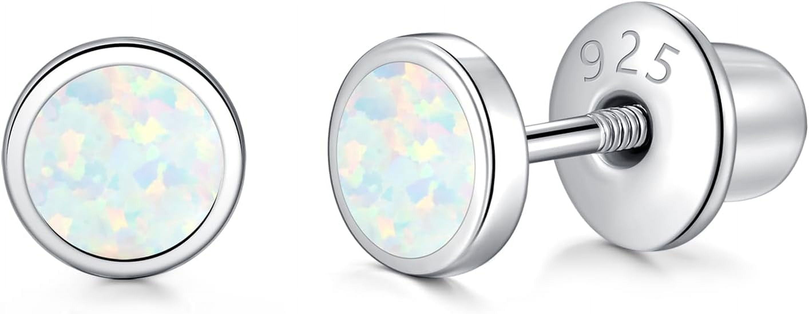 925 Sterling Silver Earrings Stud With Screwback Cubic Zirconia For Women Earring With Screw Backs Cz Hypoallergenic (Cz-White)[Z5961]