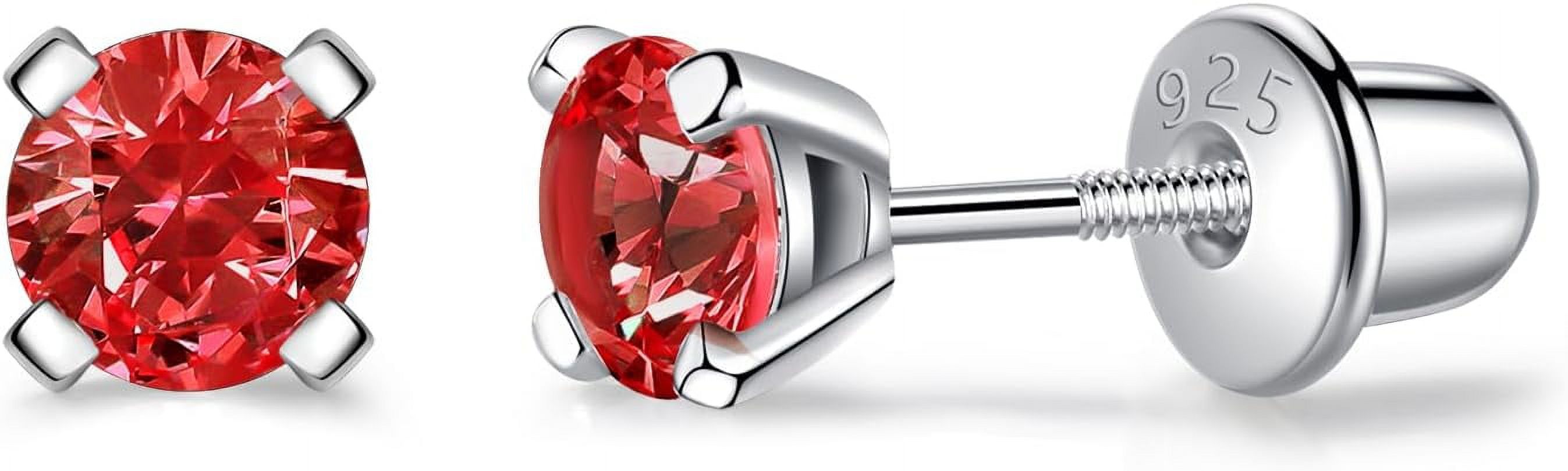 925 Sterling Silver Earrings Stud With Screwback Cubic Zirconia For Women Earring With Screw Backs Cz Hypoallergenic (Cz-White)[Z5963]