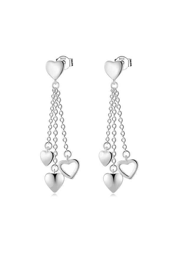 925 Sterling Silver Earrings for Women - 925 Silver Heart Drop Design - Hypoallergenic - For Women, Wives & Mothers - Suitable for Daily Wear, Parties, Vacations & Birthday Gifts