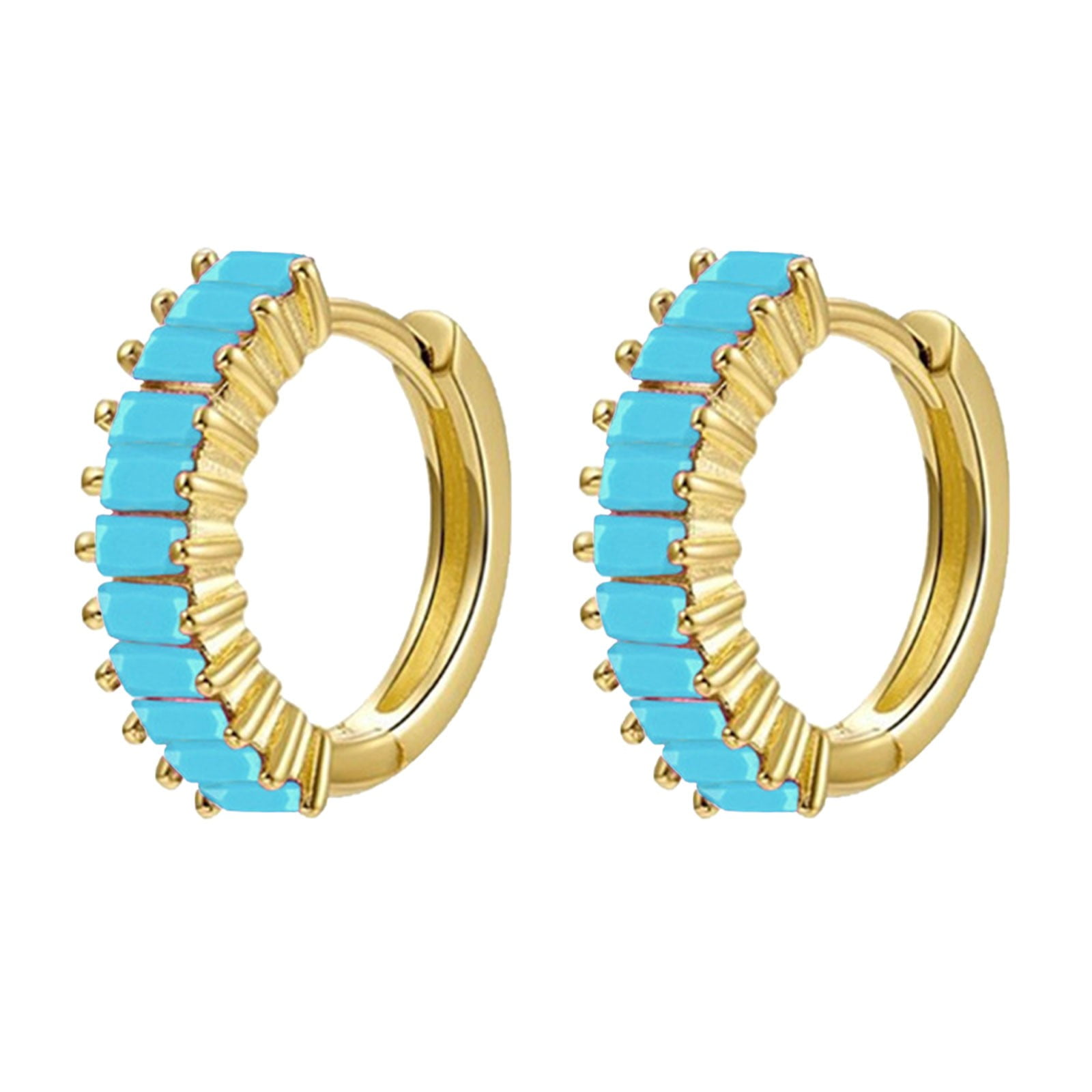 3 Pairs 925 Sterling Silver Earrings Set For Women – 14K Gold Plated Bow CZ Stud & Square Huggie Hoop Stack