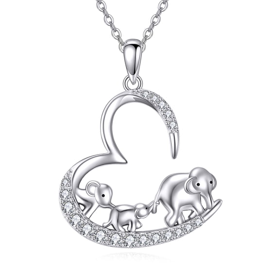 925 Sterling Silver Elephant Necklace for Women