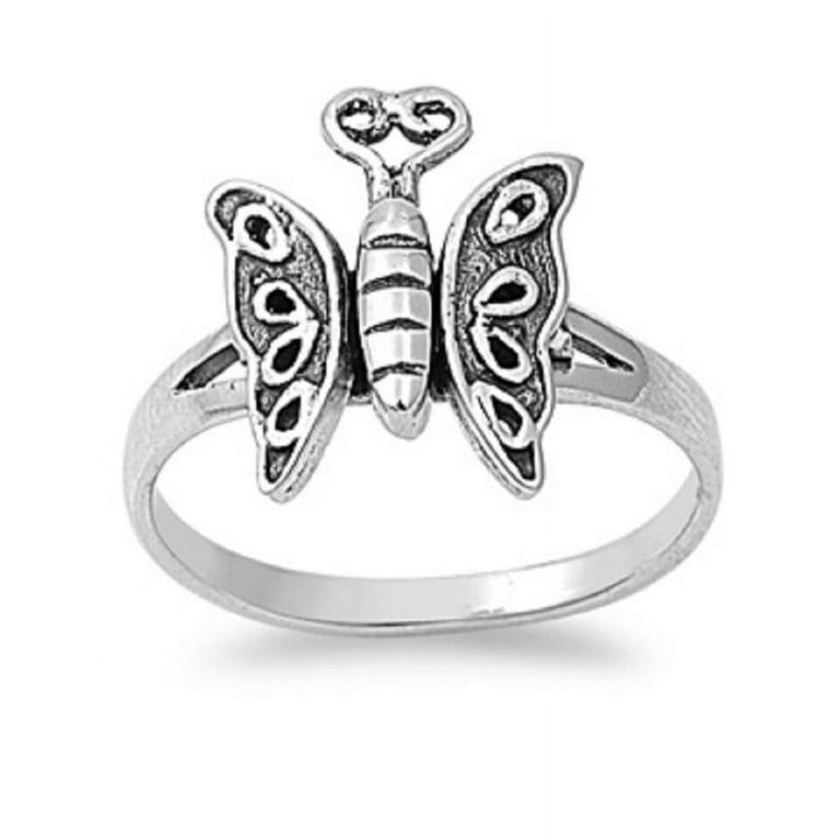 925 Sterling Silver Elf Fairy Butterfly Ring Size 10 Walmart