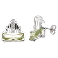 thumbnail image 1 of 925 Sterling Silver Emerald Cut Fashion Pave Earrings, Rhodium Finish, 1 of 1
