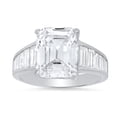 thumbnail image 1 of 925 Sterling Silver Emerald-cut Diamond CZ Statement Ring, 1 of 2