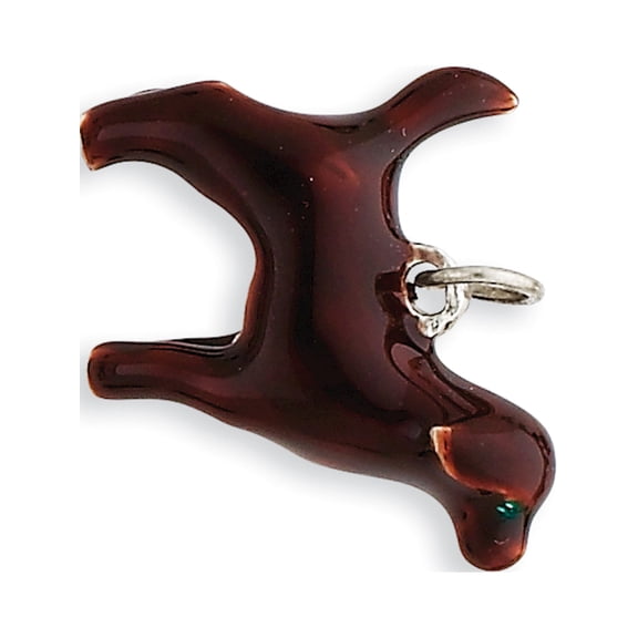 Jewelry by Sweet Pea Sterling Silver Enameled Chocolate Labrador Charm