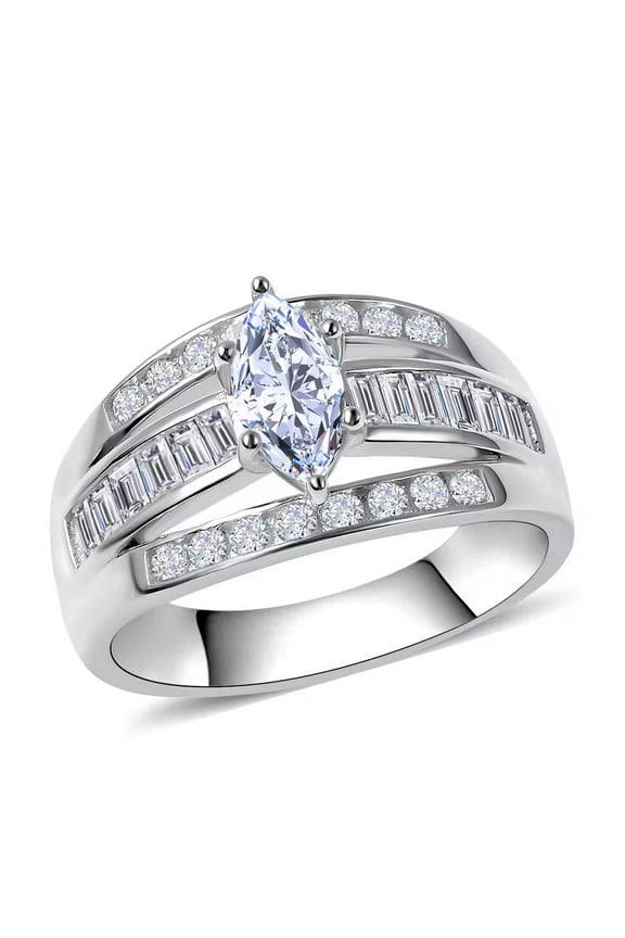 925 Sterling Silver Engagement Rings Rhodium Plated Cubic Zirconia CZ Wedding Promise Rings for Her Wedding Band for Women Jewelry Ct 2.9 Size 7 Birthday Christmas Gifts for Women