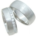 thumbnail image 1 of 925 Sterling Silver Engagement Rings for Couples and Wedding Bands, 1 of 8
