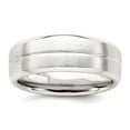 thumbnail image 1 of 925 Sterling Silver 7mm Brushed Fancy Band Ring Size 7.5 Ring for Women and Men, 1 of 2