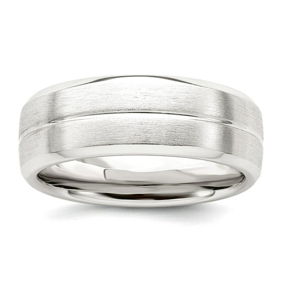 925 Sterling Silver 7mm Brushed Fancy Band Ring Size 7.5 Ring for Women and Men