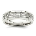 thumbnail image 1 of 925 Sterling Silver Beveled Edge 6mm Polished Fancy Band Ring Size 10.5 Ring for Women and Men, 1 of 2
