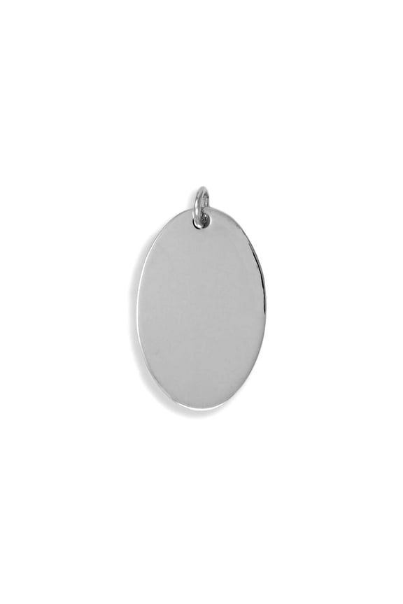925 Sterling Silver Engravable Oval Pendant Necklace Disk is 16.5mm X 30mm Pendant for Women