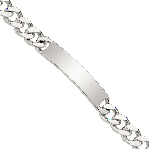 925 Sterling Silver Engraveable Curb Link Name Bar Identification ID Bracelet