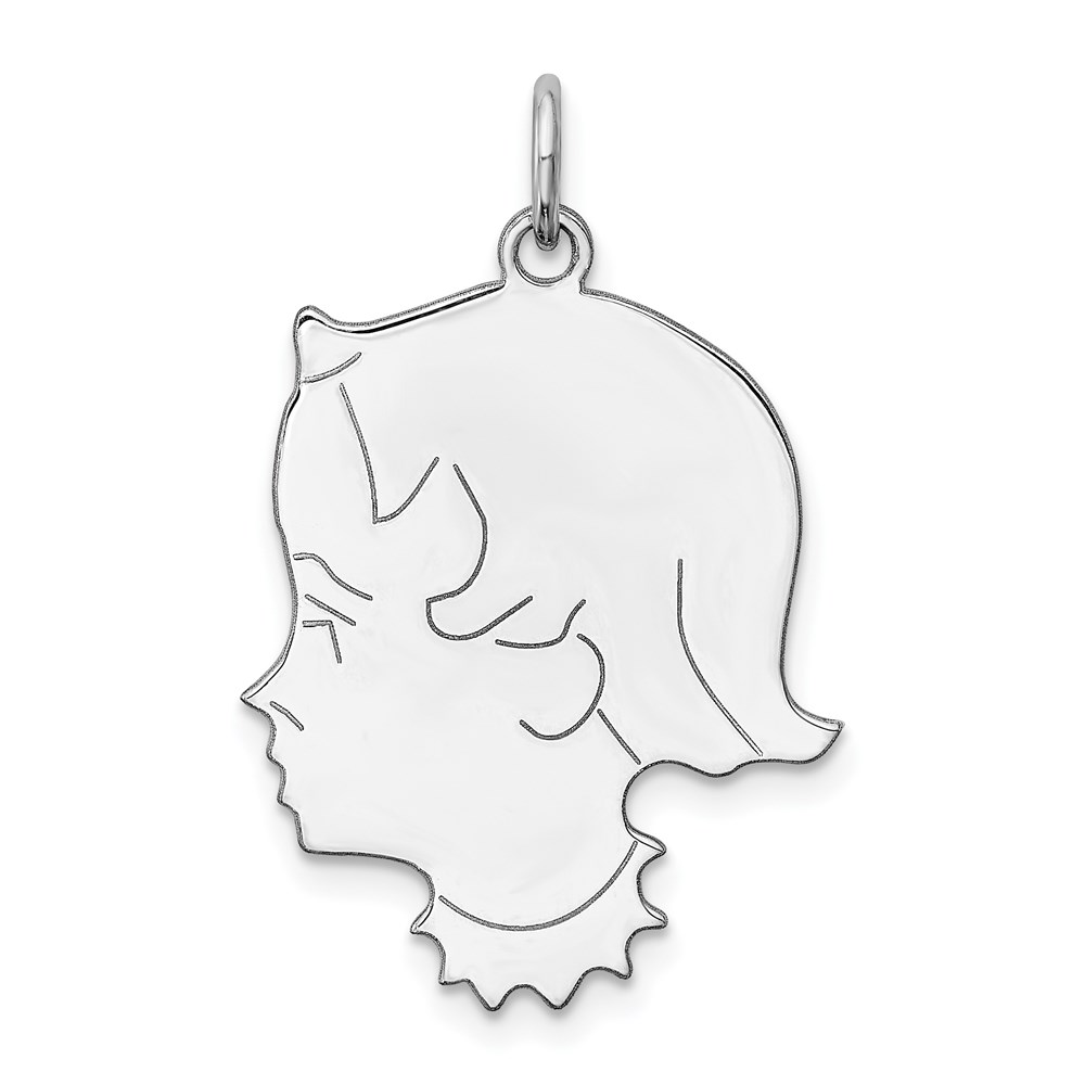 925 Sterling Silver Round Disc Charm Pendant - 33x26mm, 0.46mm Thick, Engravable, Hypoallergenic (No Chain Included) - View #7