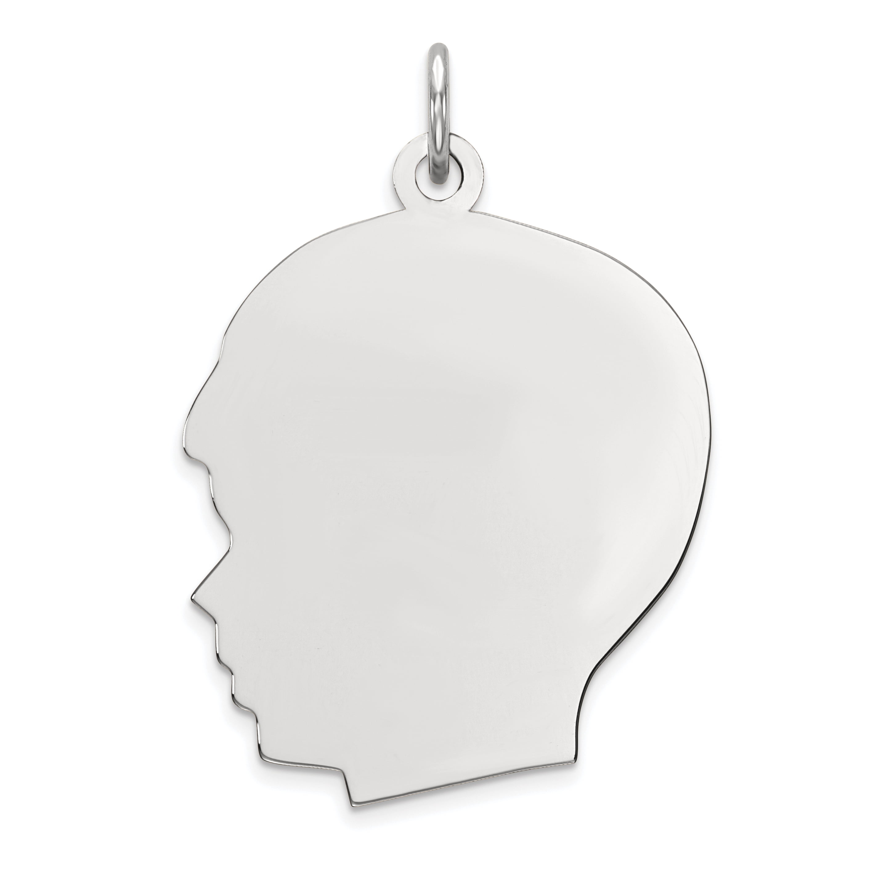 925 Sterling Silver Round Disc Charm Pendant - 33x26mm, 0.46mm Thick, Engravable, Hypoallergenic (No Chain Included) - View #4