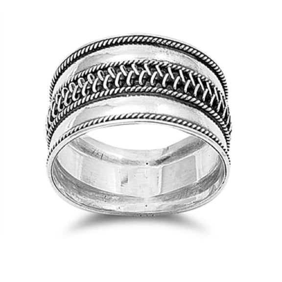 925 Sterling Silver Eternal Summer Bali Tribal Ring Size 8