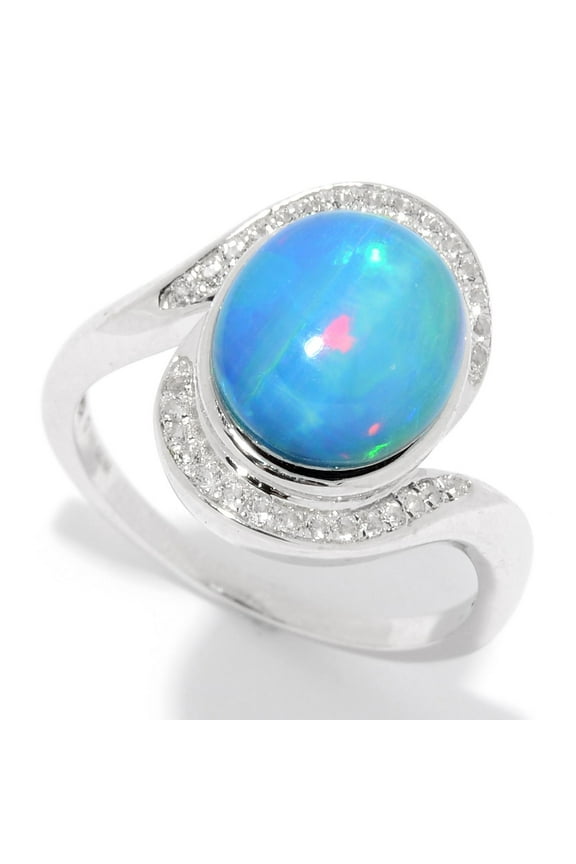925 Sterling Silver Ethiopian Opal Doublet Ring