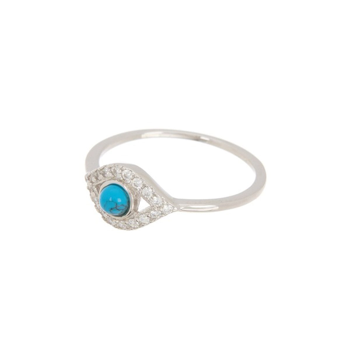 Tiny Evil Eye Ring - Sterling Silver and Gold Plated - George Art Jewels