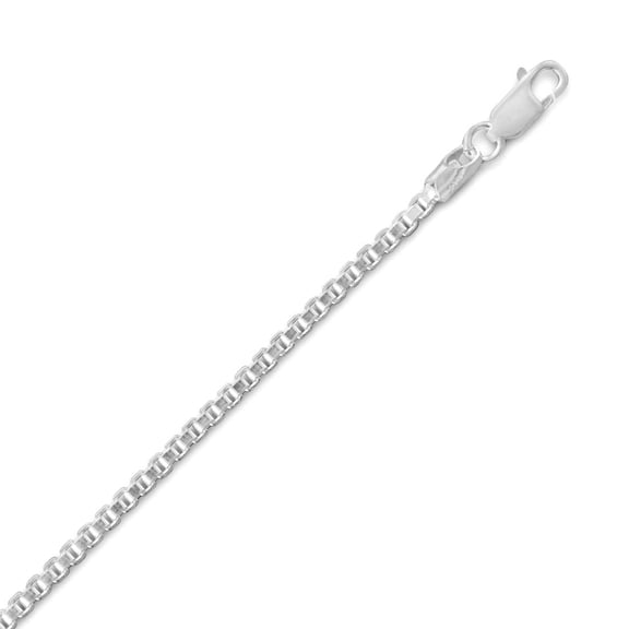 925 Sterling Silver Extra Heavy Box Chain Necklace 2.4 2.4mm Lobster Clasp Closure 22 Inch Chain Necklace for Women and