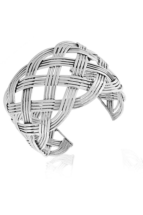 925 Sterling Silver Extra Wide Classic Open End Womens Cuff Bangle Bracelet