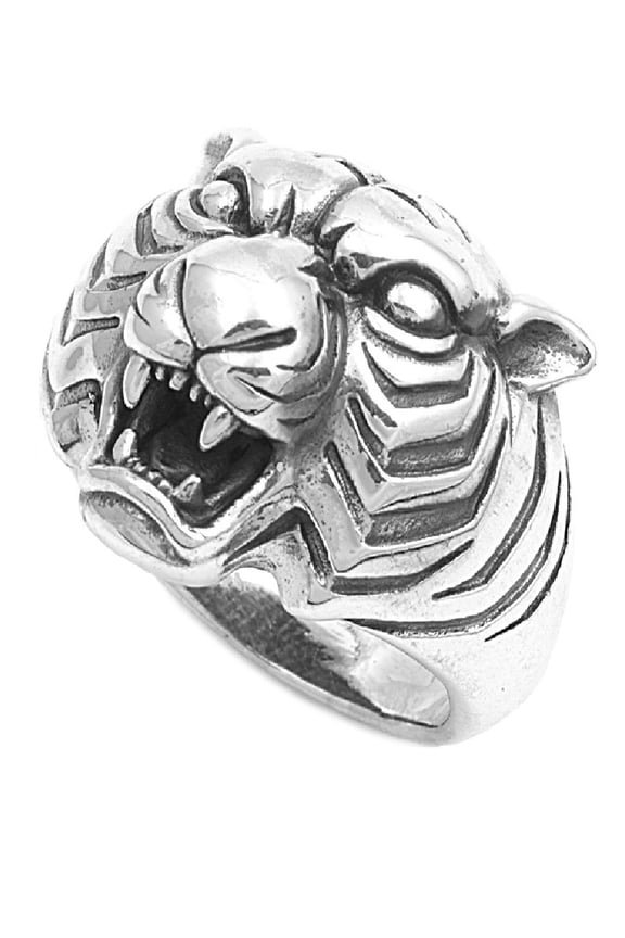 925 Sterling Silver Eye of the Tiger Ring Size 7