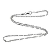 FASHIONJUNKIE4LIFE 925 Sterling Silver FIGARO Chain 2mm 050 Necklace Italy 16", 18", 20", 24", 30"