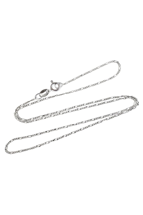 925 Sterling Silver FIGARO Chain Necklace 1mm 925 Italy 16", 18", 20", 24" NEW