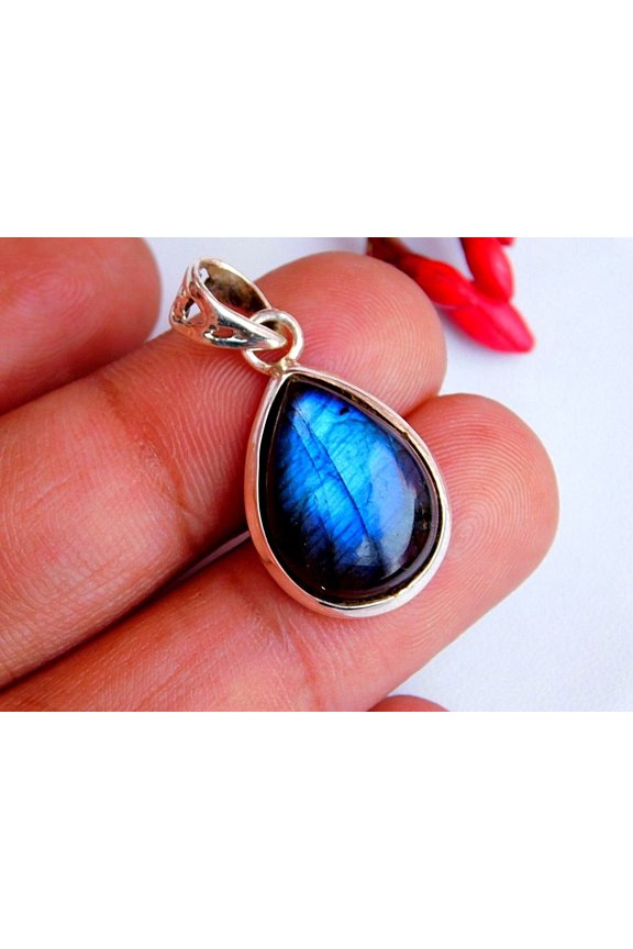 925 Sterling Silver FLASHY LABRADORITE UNISEX HEALING Pendant- GIFT For A Friend
