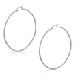thumbnail image 1 of 925 Sterling Silver Faceted Round Hoop Earrings, 1.80, 1 of 3