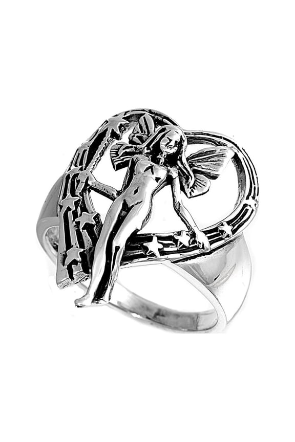 925 Sterling Silver Fairy Love Spell Ring Size 4