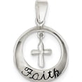thumbnail image 1 of 925 Sterling Silver Faith w/Cross (16x23mm) Pendant / Charm, 1 of 3