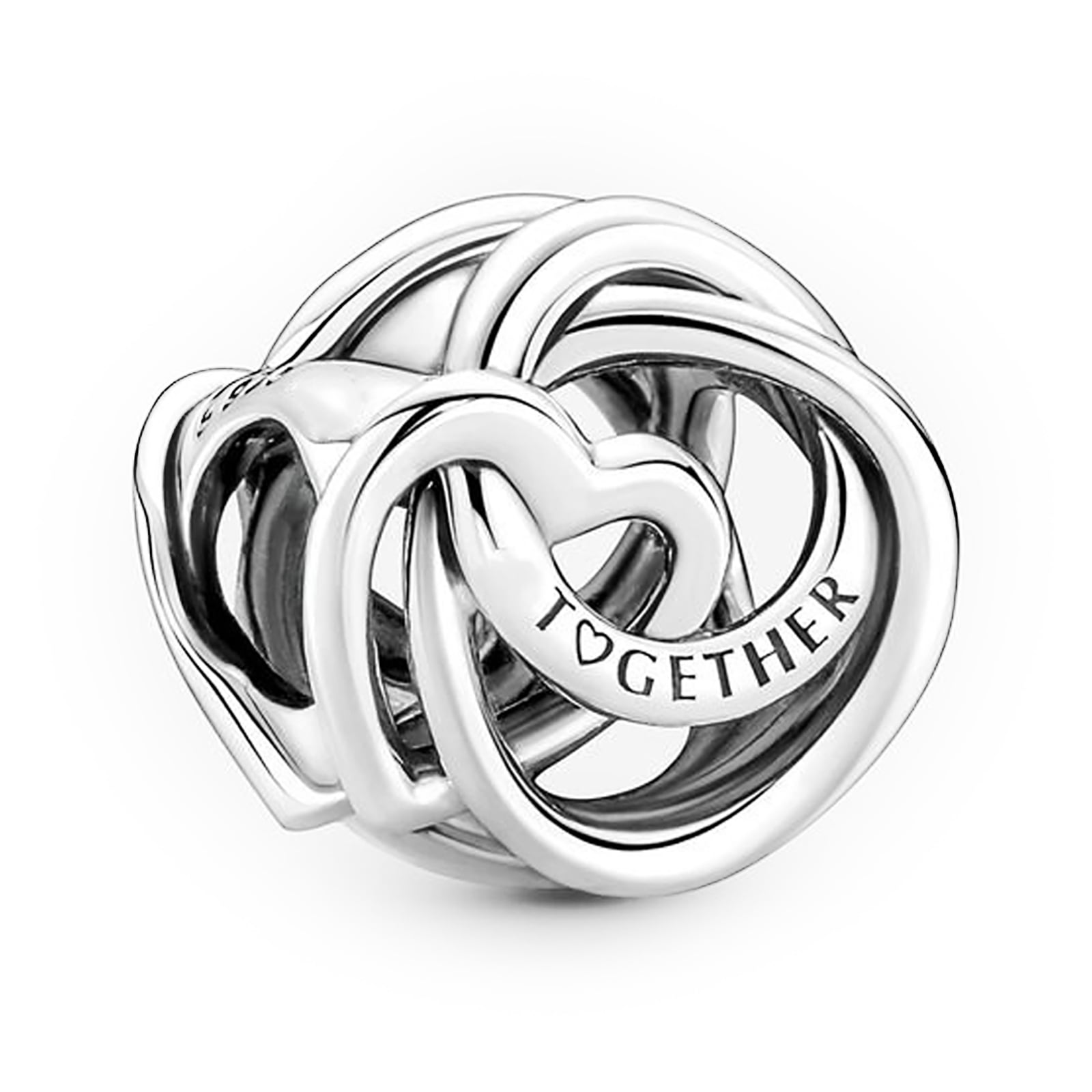 AMUEFER 925 Sterling Silver Family Always Encircled Heart Charm for Women Moment Charm Bracelet