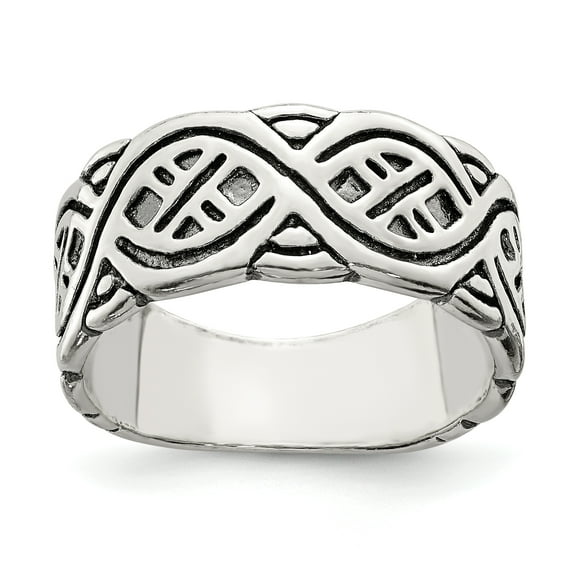 925 Sterling Silver Fancy Antiqued Band Ring Size 7