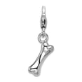 thumbnail image 1 of 925 Sterling Silver Fancy Lobster Closure Polished Animal Pet Dog Bone With Lobster Clasp Charm 24x4mm Pendant Necklace, 1 of 3