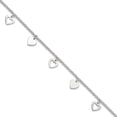 thumbnail image 1 of 925 Sterling Silver Fancy Lobster Closure Polished Love Heart With 1inch Ext. Anklet 9 Inch 8mm Wide Anklet for Women, 1 of 2