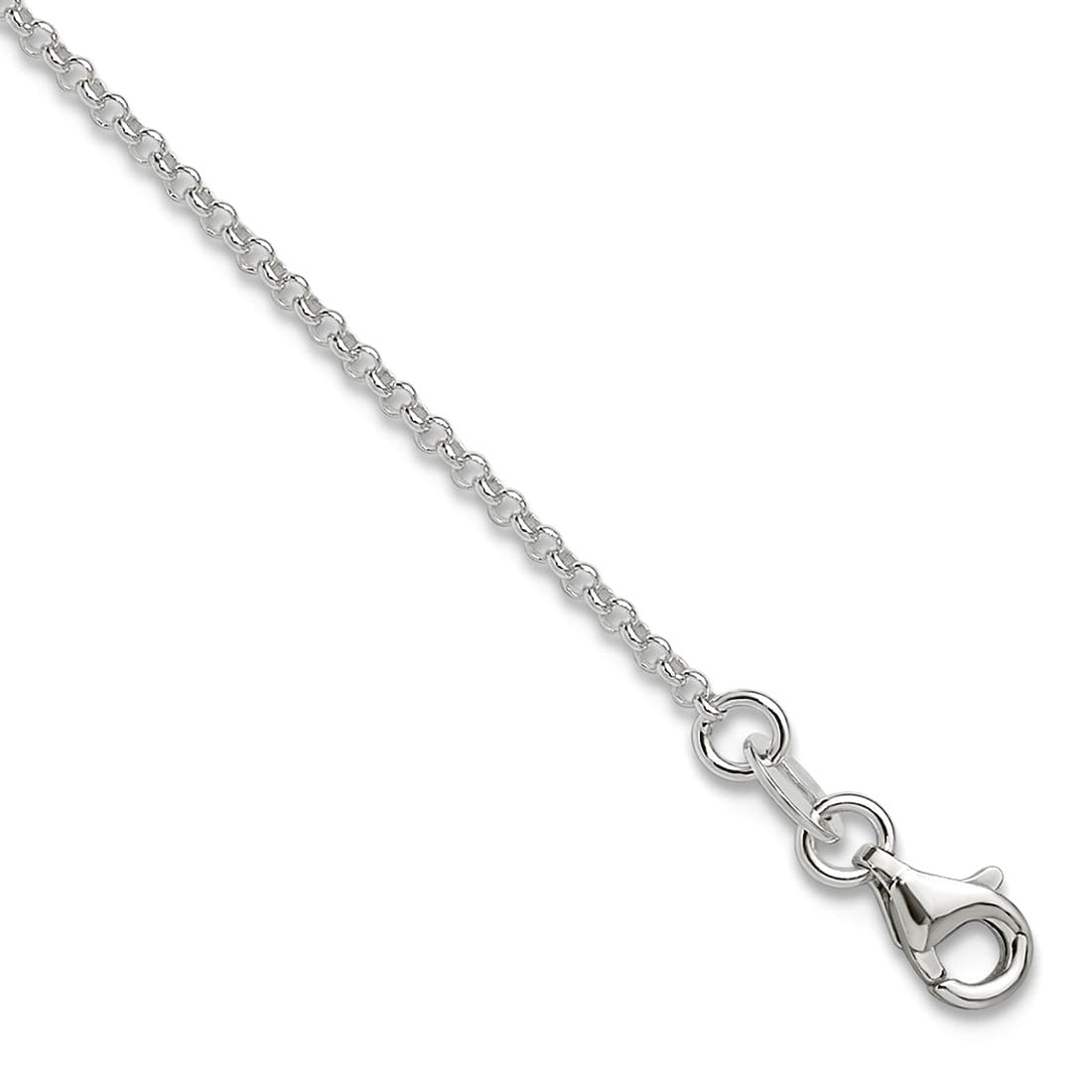 925 Sterling Silver Fancy Lobster Closure Polished Rolo Chain With 1in Ext. Anklet 9 Inch 1.5mm Wide Anklet for Women an
