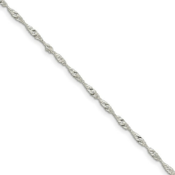 925 Sterling Silver Fancy Lobster Closure Sparkle Cut and Polished Anklet 9 Inch Measures 3mm Wide - Anklet for Women