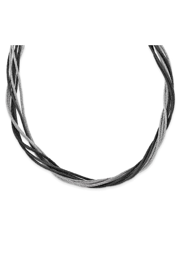 925 Sterling Silver Fancy Necklace Chain Black Rhodium Wire Mesh 18 inch