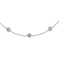 thumbnail image 1 of 925 Sterling Silver Fancy Pearl Necklace Chain RH 7-8mm Grey FWC 9 Station 18 inch 7 mm, 1 of 2