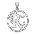 thumbnail image 1 of 925 Sterling Silver Fancy Script Initial R Charm Pendant, 1 of 5
