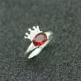 thumbnail image 1 of 925 Sterling Silver Fashion Ring Crown Shape Red Crystal Gift Ring #183, 1 of 3