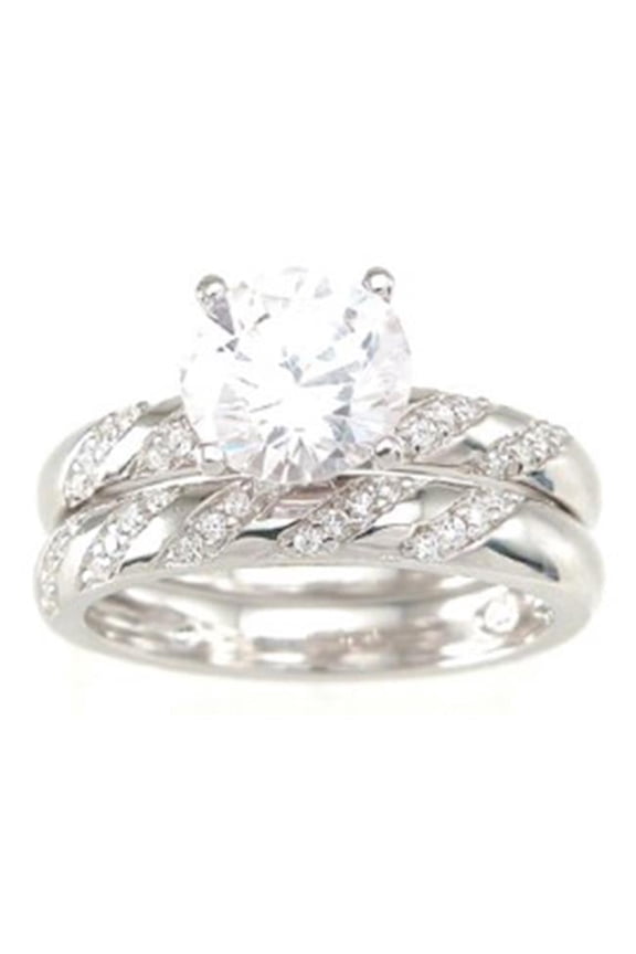 925 Sterling Silver Fashion Wedding Ring Set - Size 5