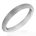 thumbnail image 1 of 925 Sterling Silver Feather Light Round Open End Bangle Bracelet with Hinged Clasp, 1 of 3