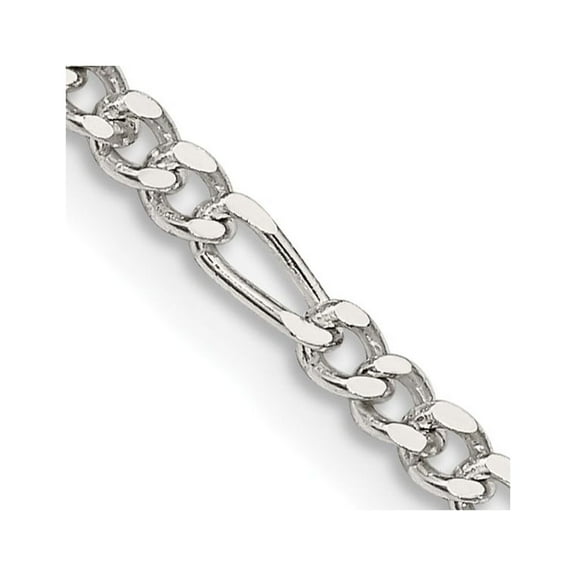 925 Sterling Silver Figaro Chain Styles Necklace 2.5 mm 16 inch