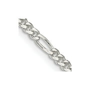 925 Sterling Silver Figaro Chain Styles Necklace 2.85 mm 22 inch