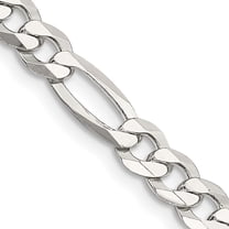 925 Sterling Silver Figaro Chain Styles Necklace 5.5 mm Lightweight Flat 16 inch
