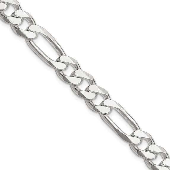 925 Sterling Silver Figaro Chain Styles Necklace 8 mm 22 inch