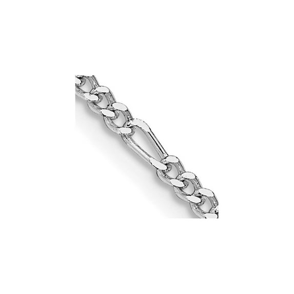 925 Sterling Silver Figaro Chain Styles Necklace Rhodium-plated 2.25 mm 20 inch