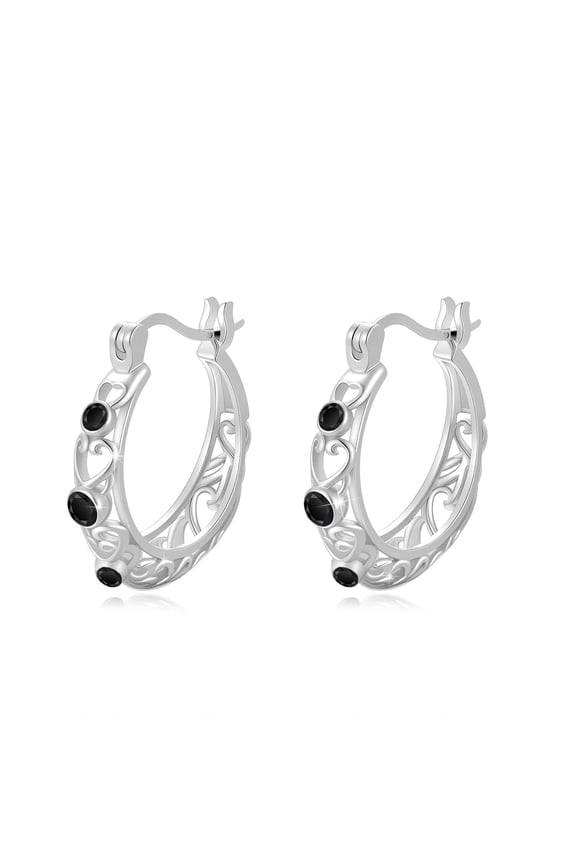 925 Sterling Silver Filigree Earrings Hypoallergenic Vintage Filigree Hoop Earrings Jewelry Gifts for Women Birthday Christmas Anniversary