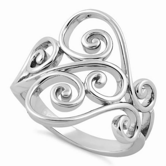 925 Sterling Silver Filigree Ring Vintage Style Statement Ring Gift for Her